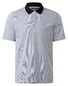 Maerz Micro Texture Pattern Contrast Collar Cotton Polo Navy