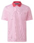 Maerz Micro Texture Pattern Contrast Collar Cotton Polo Shiny Flamingo