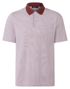 Maerz Micro Texture Pattern Contrast Collar Cotton Polo Soft Grape