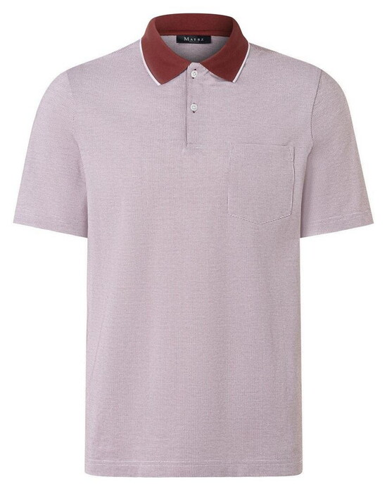 Maerz Micro Texture Pattern Contrast Collar Cotton Polo Soft Grape