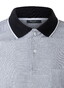 Maerz Micro Texture Pattern Contrast Collar Cotton Poloshirt Navy