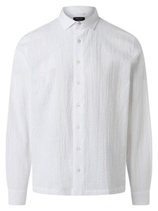 Maerz Modern Seersucker Texture Overhemd Pure White