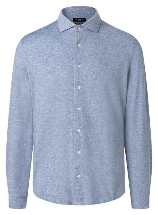 Maerz Modern Subtle Mélange Mercerized Cotton Overhemd Deep Sea
