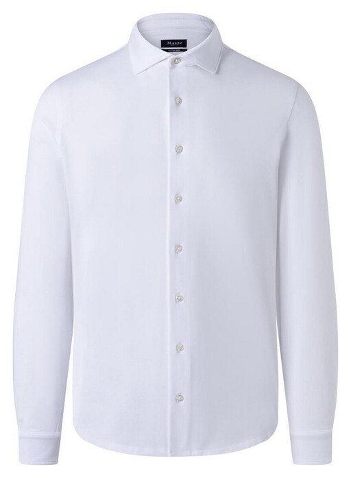 Maerz Modern Subtle Mélange Mercerized Cotton Overhemd Pure White