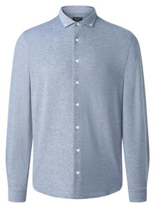 Maerz Modern Uni Color Button-Down Cotton Piqué Overhemd Dawn Blue