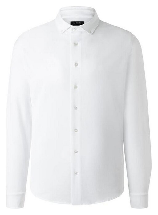 Maerz Modern Uni Color Button-Down Cotton Piqué Overhemd Pure White