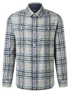 Maerz Multi Check Duo Chest Pocket Overshirt Shark Skin