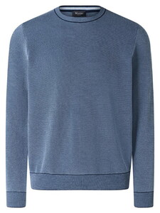 Maerz Organic Cotton Two Color Piqué Structure Trui Dawn Blue