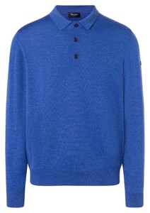 Maerz Polo Lange Mouw Pullover Blue Feather