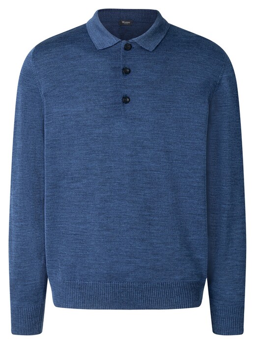 Maerz Polo Lange Mouw Pullover Deep Sea