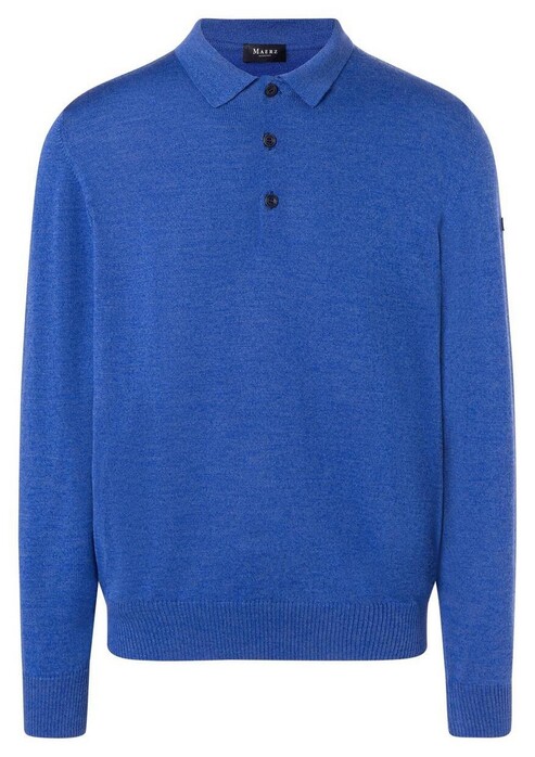 Maerz Polo Lange Mouw Trui Blue Feather
