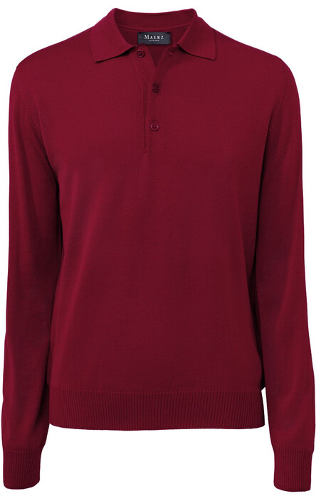 Maerz Polo Lange Mouw Trui Bordeaux