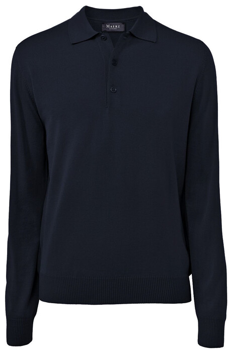Maerz Polo Lange Mouw Trui Navy