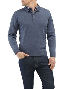 Maerz Polo Lange Mouw Trui Nimes Blue