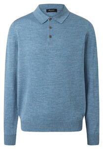Maerz Polo Lange Mouw Trui Polar Blue