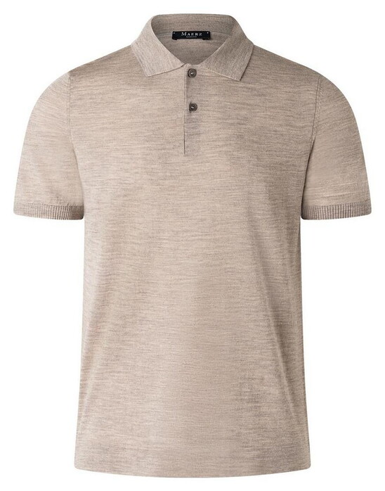 Maerz Polo Pullover Extrafine Merino Iced Latte