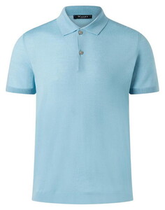 Maerz Polo Pullover Extrafine Merino Ocean Aqua