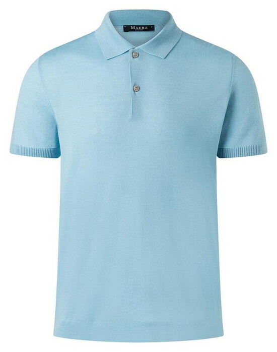 Maerz Polo Pullover Extrafine Merino Ocean Aqua