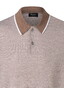 Maerz Polo Pullover Fine Striped Cotton Linnen Blend Trui Frappuccino