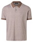 Maerz Polo Pullover Fine Striped Cotton Linnen Blend Trui Frappuccino