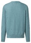 Maerz Ribbed Texture Subtle Pearl Effect Organic Cotton Crew Neck Pullover Pastel Turquoise