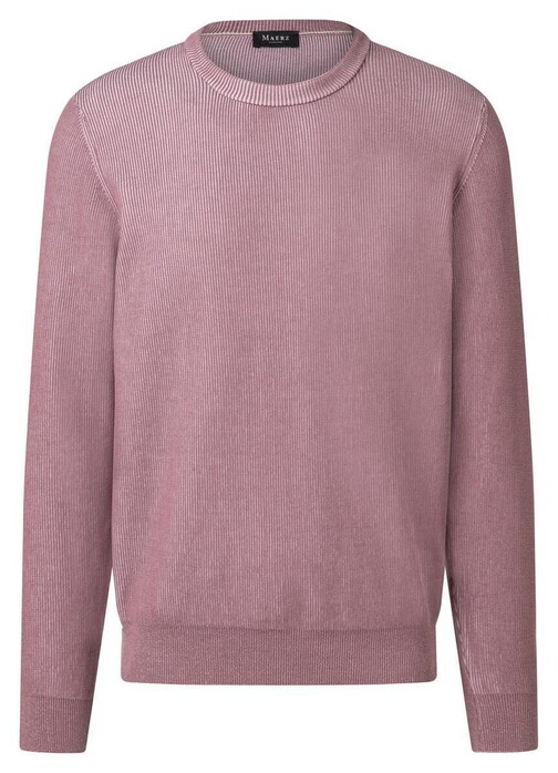 Maerz Ribbed Texture Subtle Pearl Effect Organic Cotton Crew Neck Trui Soft Grape