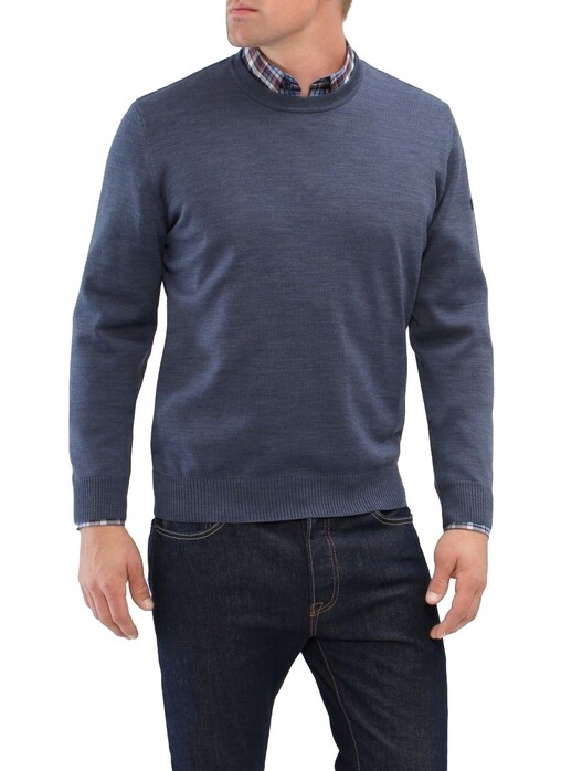 Maerz Ronde Hals Trui Nimes Blue