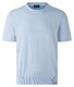 Maerz Short Sleeve Pullover Uni Color Fine Cotton Knit Blue Sky