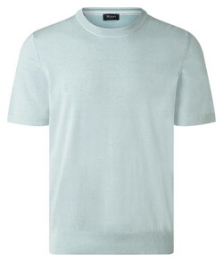 Maerz Short Sleeve Pullover Uni Color Fine Cotton Knit Trui Bright Aqua