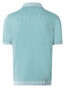 Maerz Solid Color Cotton Linnen Polo Pullover Subtle Stripe Details Trui Bright Aqua