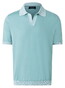 Maerz Solid Color Cotton Linnen Polo Pullover Subtle Stripe Details Trui Bright Aqua