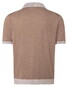 Maerz Solid Color Cotton Linnen Polo Pullover Subtle Stripe Details Trui Frappuccino