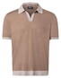 Maerz Solid Color Cotton Linnen Polo Pullover Subtle Stripe Details Trui Frappuccino