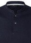 Maerz Solid Color Henley Collar Polo Navy