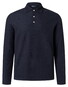 Maerz Solid Color Long Sleeve Cotton Piqué Polo Navy