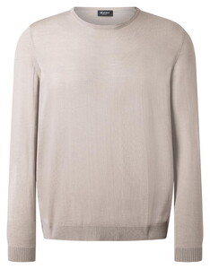 Maerz Solid Color Luxury Merino Extrafine Round Neck Trui Mascarpone Cream