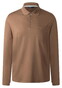 Maerz Solid Color Mercerized Cotton Long Sleeve Poloshirt Nougat