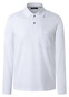 Maerz Solid Color Mercerized Cotton Long Sleeve Poloshirt Pure White