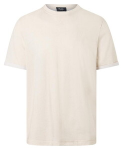 Maerz Solid Color Plated Jersey Knit T-Shirt Light Almond