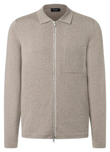 Maerz Solid Color Responsible Wool Standard Merino Organic Cotton Cardigan Frappuccino