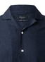 Maerz Solid Color Seersucker Short Sleeve Overhemd Navy