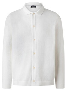 Maerz Solid Color Subtle Detail Structure Jacquard Cardigan Off White