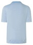 Maerz Solid Color Subtle Stripe Detail Cotton Knit Polo Blue Sky
