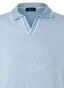 Maerz Solid Color Subtle Stripe Detail Cotton Knit Polo Blue Sky