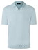 Maerz Solid Color Subtle Stripe Detail Cotton Knit Polo Bright Aqua