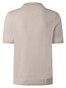 Maerz Solid Color Subtle Stripe Detail Cotton Knit Polo Frappuccino