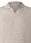 Maerz Solid Color Subtle Stripe Detail Cotton Knit Polo Frappuccino