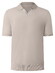 Maerz Solid Color Subtle Stripe Detail Cotton Knit Polo Frappuccino
