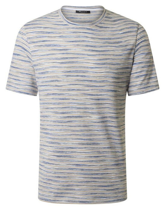 Maerz Stripe Pattern Cotton Linnen T-Shirt Light Almond