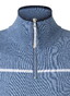 Maerz Striped Cotton Knit Troyer Zip Trui Blue Sky
